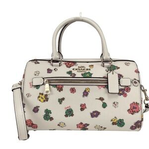 Coach Women’s Rowan Medium Leather Satchel Spaced Floral Print